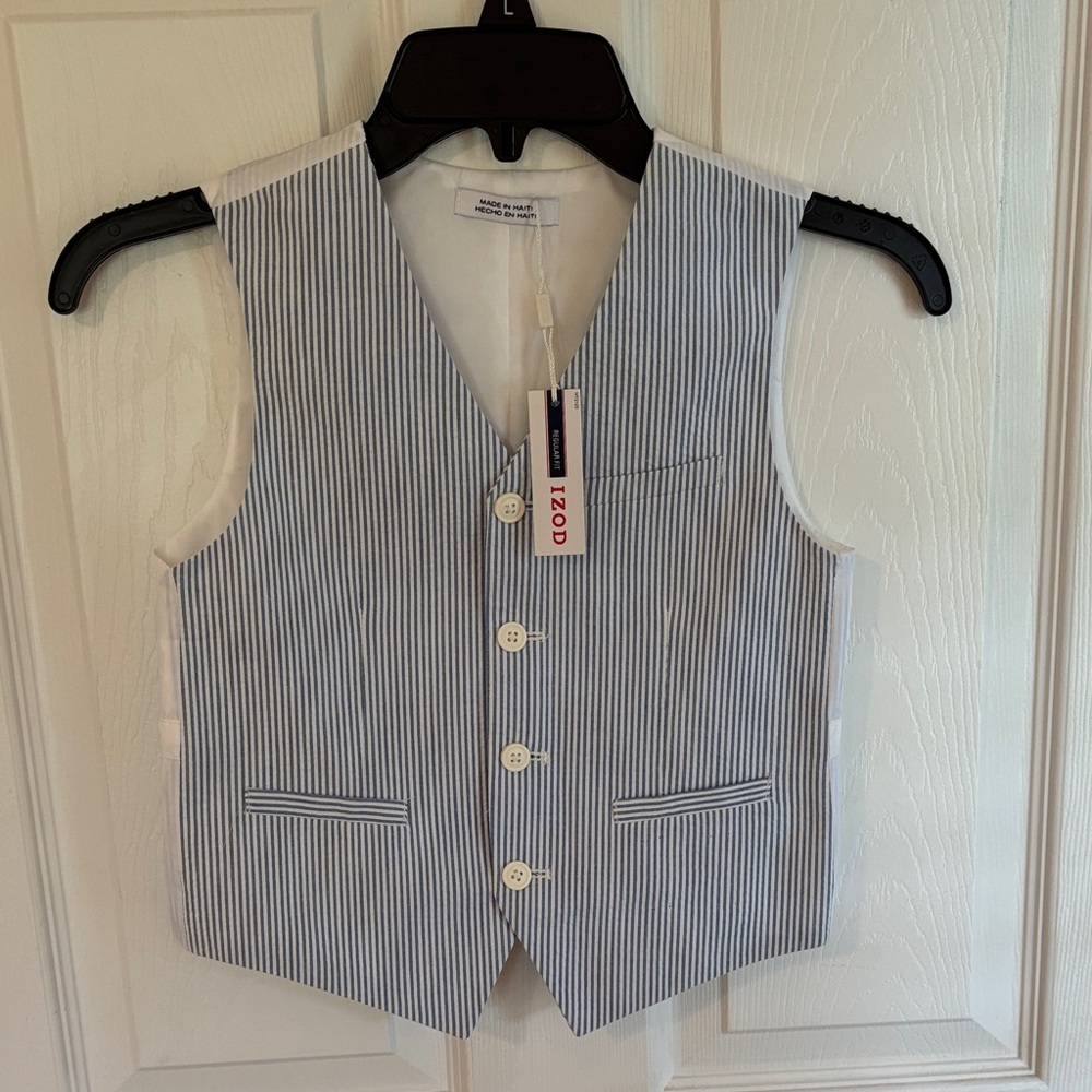 Izod Blue and White Striped Kids Vest